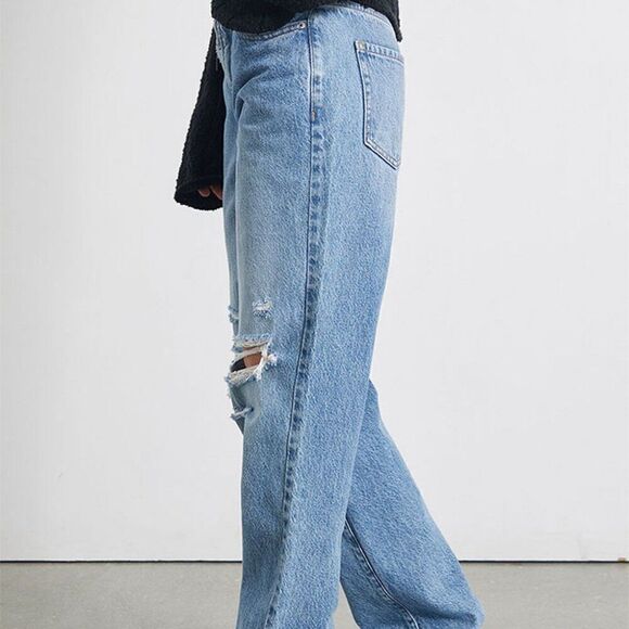 PacSun Eco Medium Blue Ripped Boyfriend Jeans Size 23 NWT - Picture 3 of 15